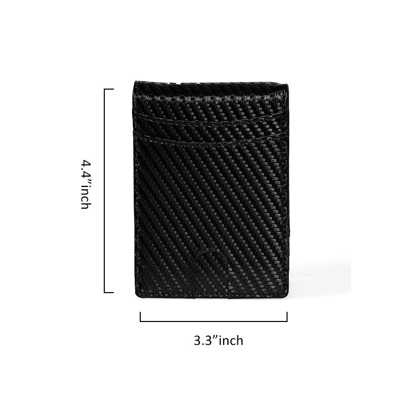 Quick Access Carbon Leather Airtag Wallet