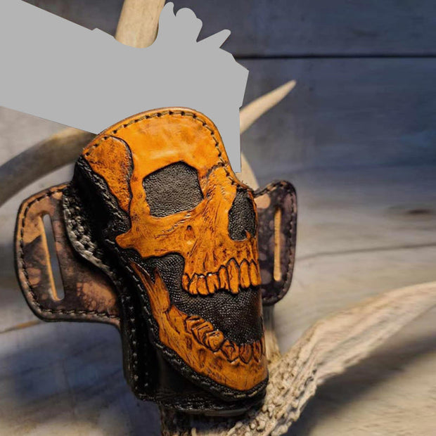 Skull Leather Holster For Women Men Cosplay Waist Holster
