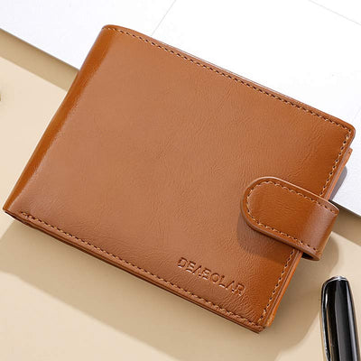 Leather Wallet for Men Extra Capacity Bifold Wallet with 3 ID Windows