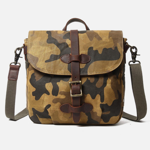 Camouflage Color Crossbody Bag Travel Canvas Messenger Purse For Men