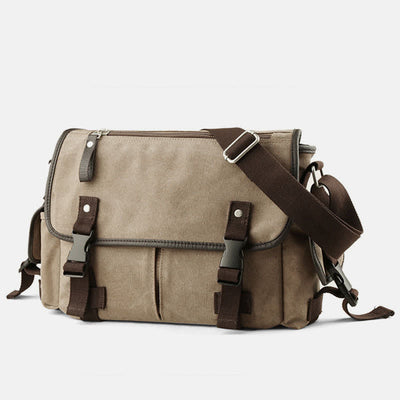 Canvas Messenger Bag Vintage Crossbody Shoulder Bag Laptop Bag Briefcase