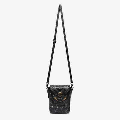 Punk Skull Scorpion Rivet Crossbody Bag Purse with Belt Loop