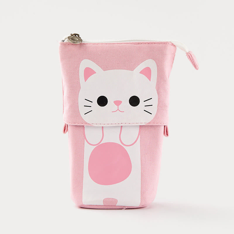 Cute Cat Pattern Appealable Canvas Daily Pencil Case Storage Bag