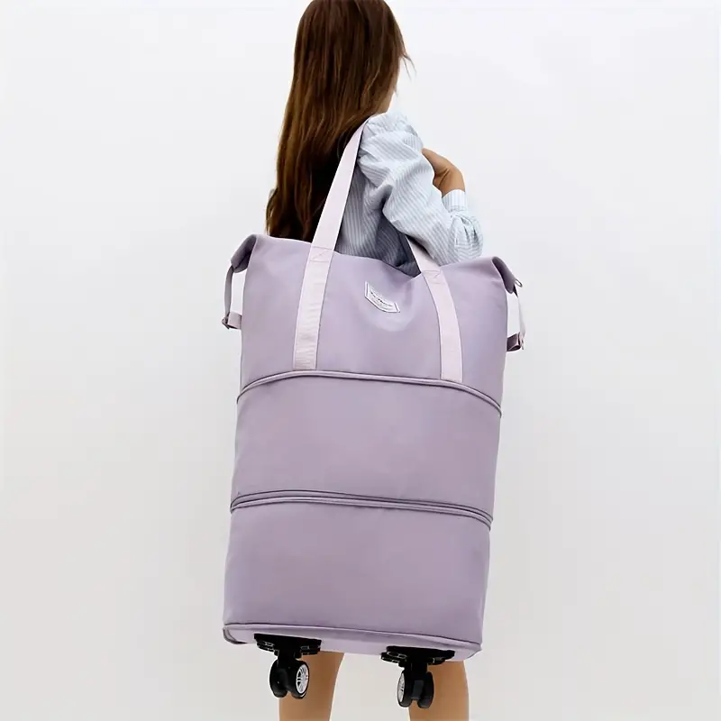 Expandable Rolling Duffel Bag with Detachable Wheels Large Shopping Tote Handbag Purses