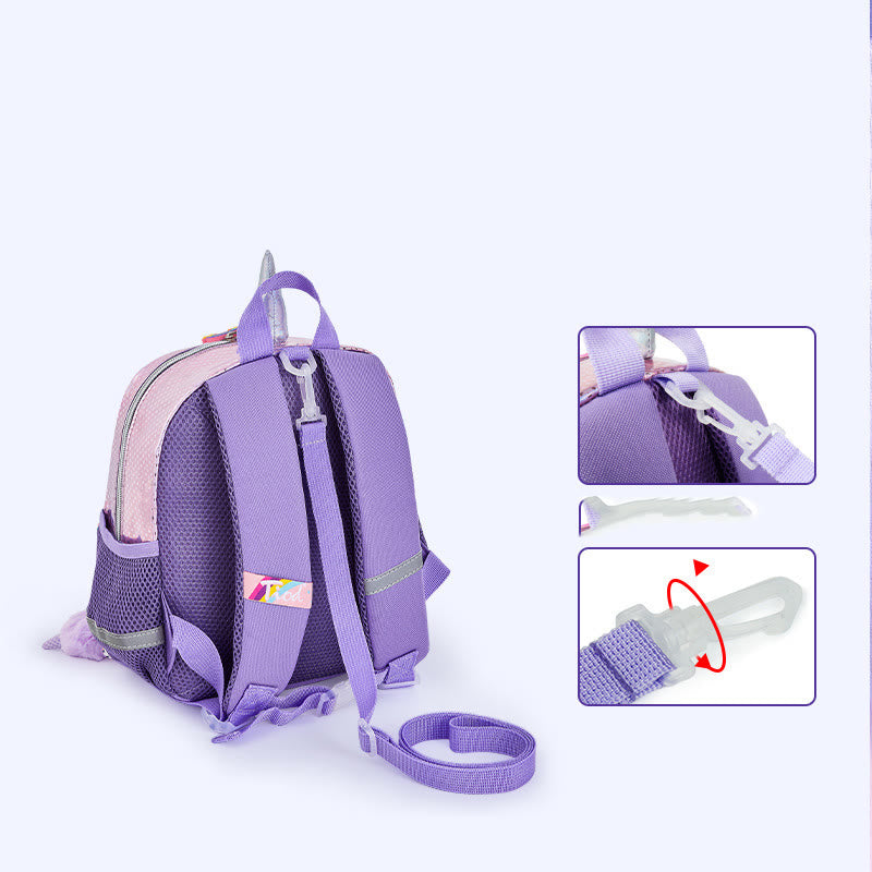 Backpack For Kindergarten Children Laser Glitter Rainbow Unicorn Small Schoolbag