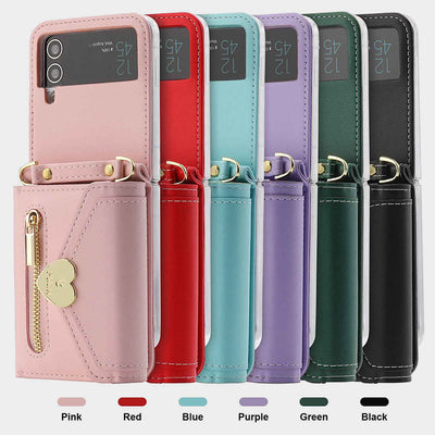 Phone Case For Samsung Card Zipper Protective Cover Purse