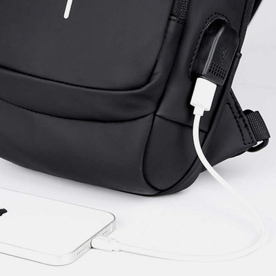 Anti-theft Waterproof Large Capacity Casual Sling Bag With USB Charging Port & Reflective Strip