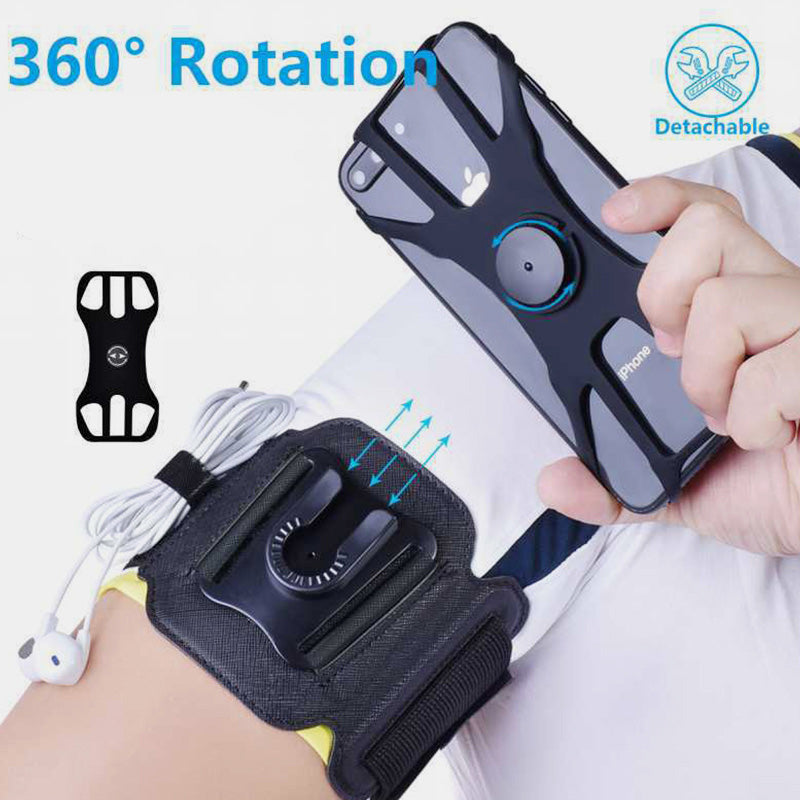 360°Rotation Running Wristband Armband Phone Holder Fits All 4.5"-7" Inch Smartphones