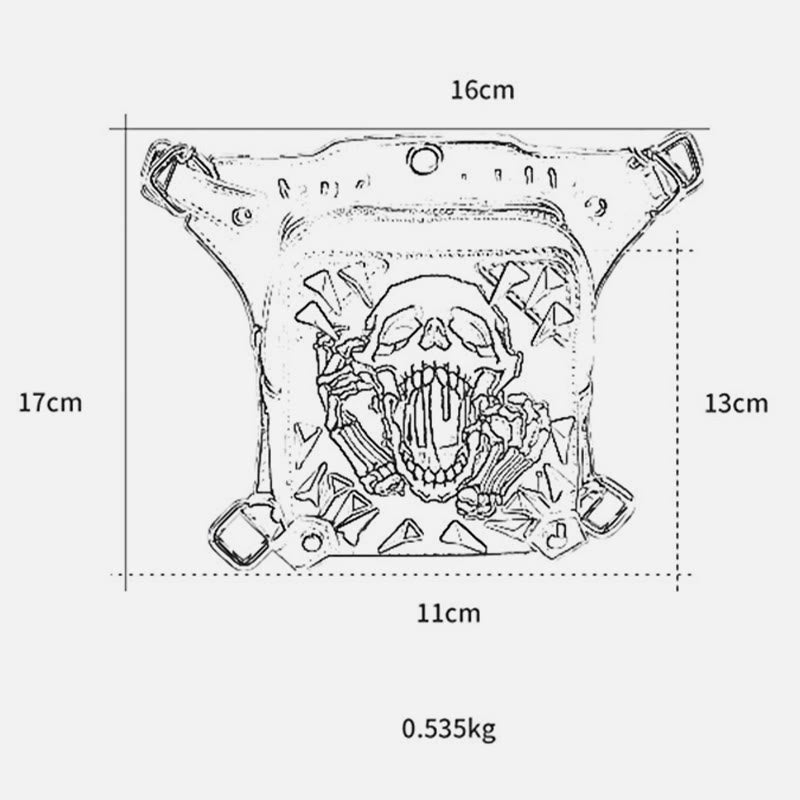 Women Steampunk Outdoor Waist Bag Funny Skull Party Phone Bag