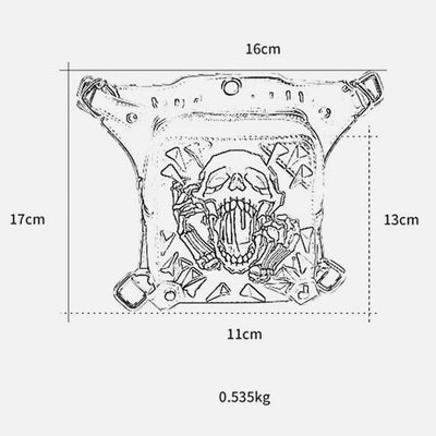 Women Steampunk Outdoor Waist Bag Funny Skull Party Phone Bag