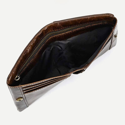 Retro Men's Leather Wallet Bifold Design Slim Holder 6-10 Cards