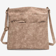 Crossbody Purses for Women Medium Size 3 Zipper Leather Shoulder Handbag