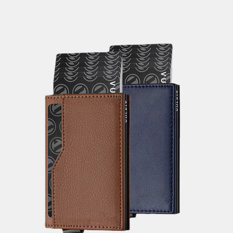 Genuine Leather Handmade RFID Blocking Pop Up Wallet Card Holder