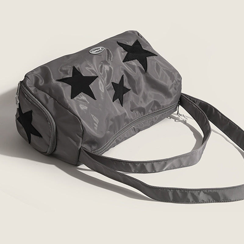 Portable Travel Bag Women Men Star Embroideried Fitness Bag