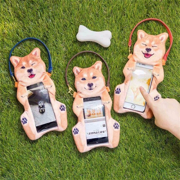 Phone Bag For Women Cute Shiba Inu Transparent Touch Screen