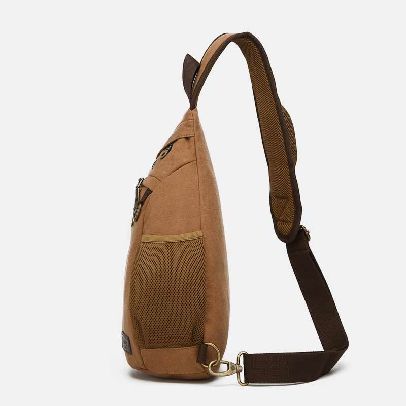 Canvas Chest Bag Men Minimalist Travel Large Sling Bag