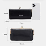 2 In 1 Elegant Simplicity Crossbody Bag Multi-Slot Kiss-Lock Wallet