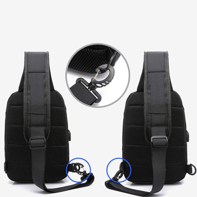 Sling Crossbody Backpack Shoulder Bag for Men with USB Charger Port