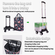 Collapsible Shopping Cart For Women Portable Tinfoil Preservation Rollig Tote
