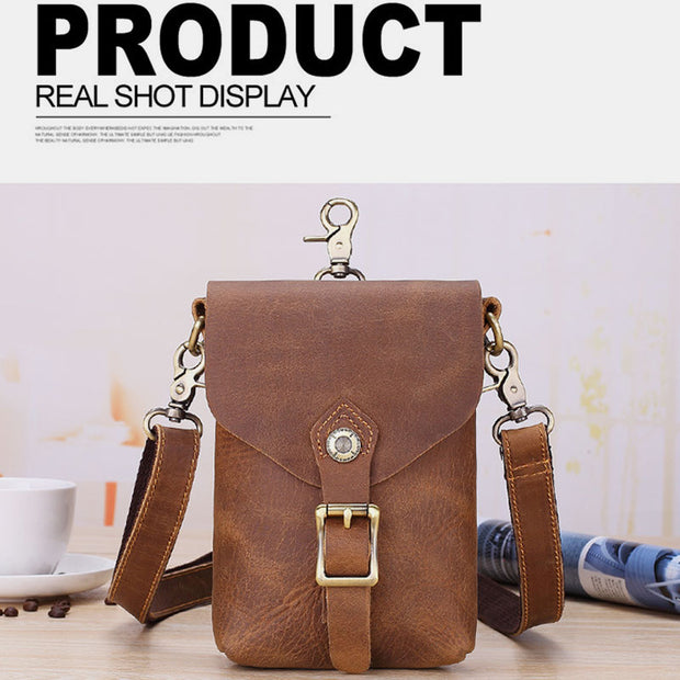Retro Large Capacity Soft Genuine Leather Crossbody Bag