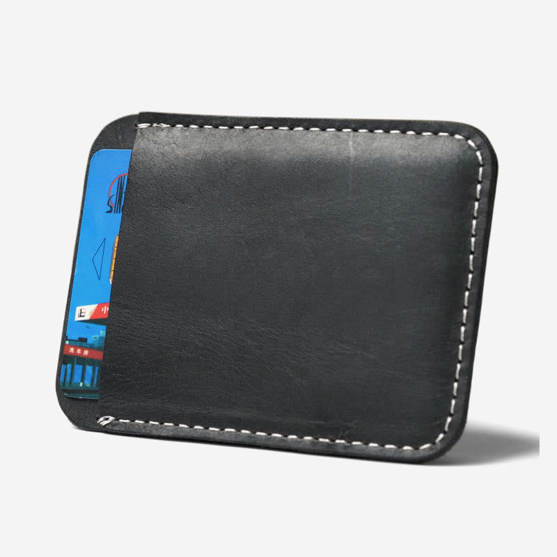 Card Holder For Shopping Cowhide Oil Wax Metal Money Clip