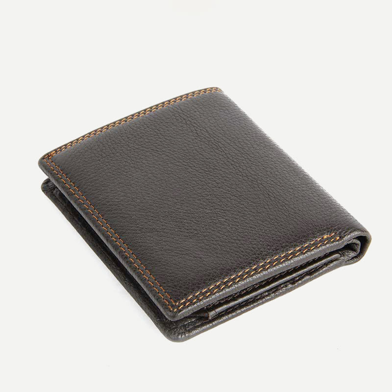 Wallet for Men Mini Cash Holder Genuine Leather Multi-Slot Purse