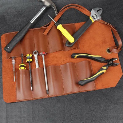 Leather Roll Up Tool Pouch Bag Tool Organizer Retched Bag