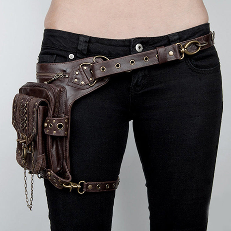 Punk Shoulder Armpit Bag Rivet Chain Crossbody Bag For Women