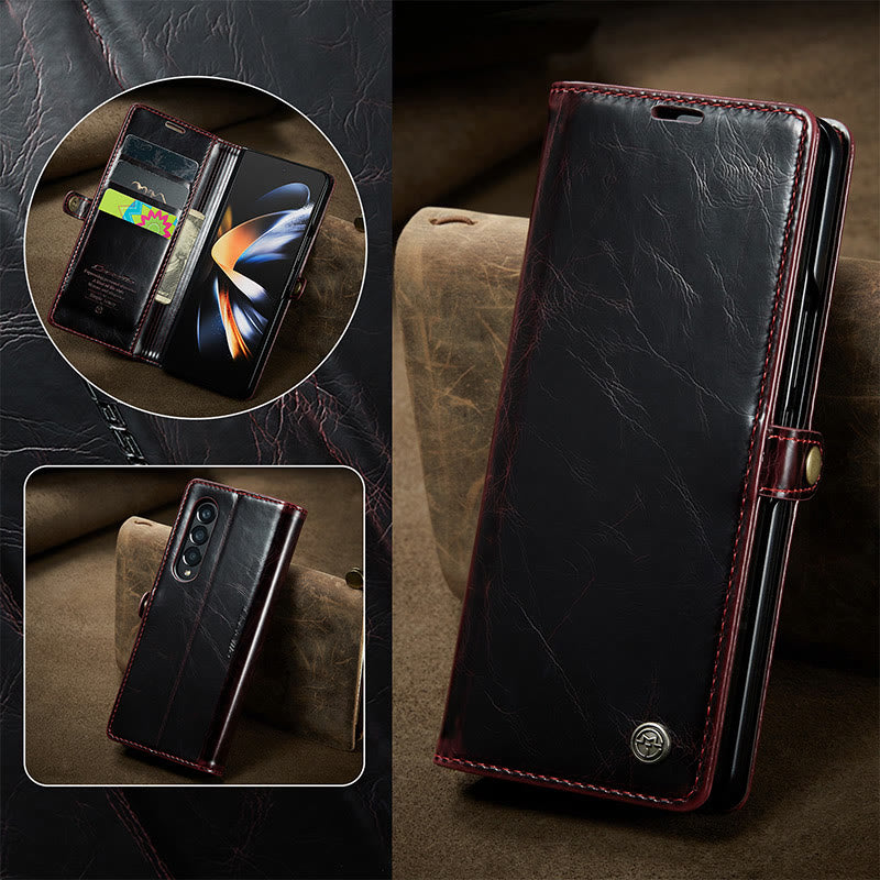 Retro Foldable Screen Phone Case Pu Leather Protection Case