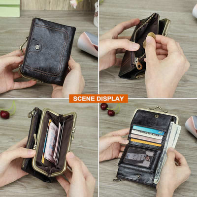 Women RFID Blocking Wallet Large Capacity Multi-Slot Leather Card Holder