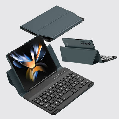 Phone Case For Samsung Light Luxury Leather Cover With Bluetooth Keyboard