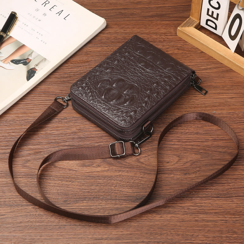 Detachable Strap Phone Bag For Women Embossing Leather Crossbody Bag