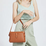 Multifunctional Underarm Handbag For Women Woven Leather Crossbody Bag