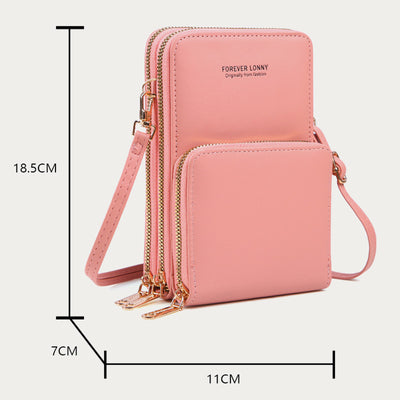 Touch Screen Phone Bag Accordion Multiple Card Slot For Women