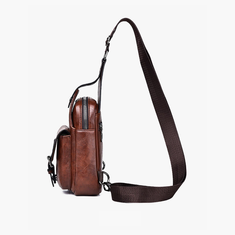 Sling Bag For Men Daily Use Casual Retro Waterproof Crossbody Bag