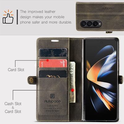 Folding Abrasive Leather Phone Case Magnetic Suction Protective Case