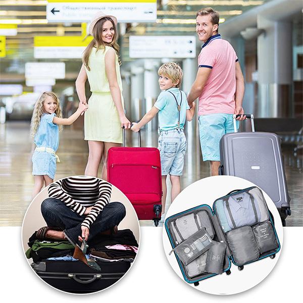 7PCS Travel Mesh Bag Luggage Organizer