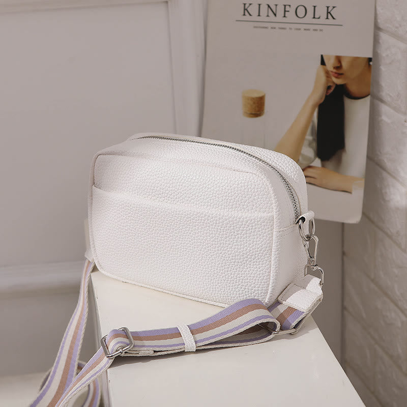 Wide Detachable Strap Shoulder For Women Faux Leather Crossbody Bag