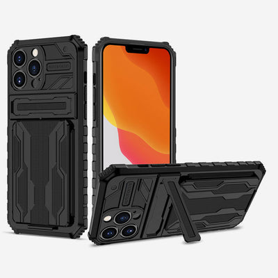 Armor Stand Card Holder Fall Prevention Comfortable Case For iPhone