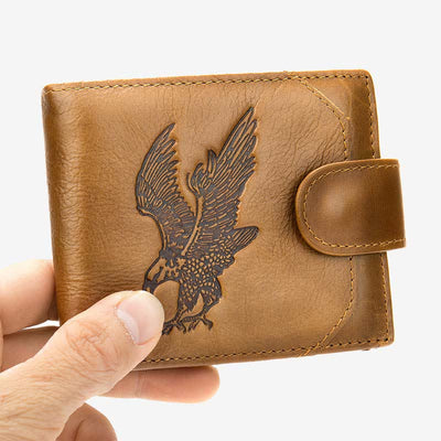 Men's Genuine Leather Wallet Large Capacity Bifold Credit Card Holder