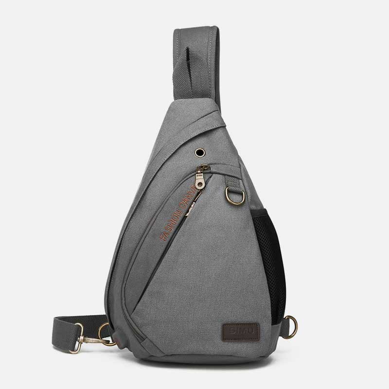 Canvas Chest Bag Men Minimalist Travel Large Sling Bag