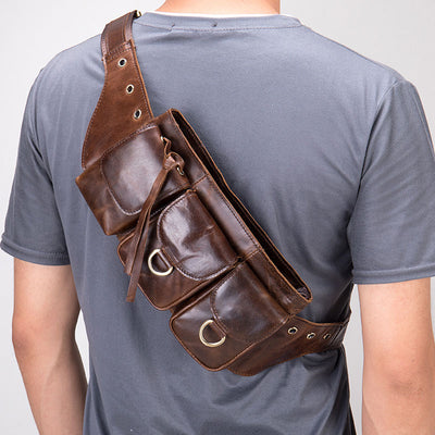 Multi-Pocket Large Capacity Vintage Waist Bag