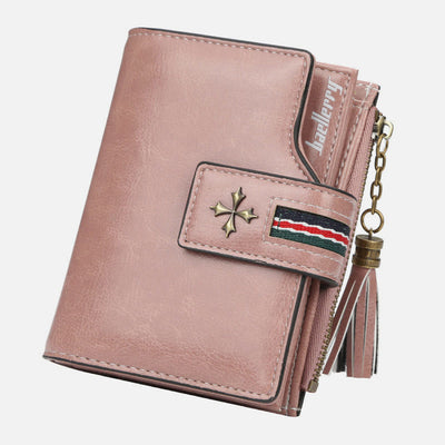 Short Bifold Wallet Retro Multi Slot Women Leather Purse