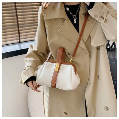 Buckle Phone Bag For Women Elegant Leather Handbag Crossbody Bag