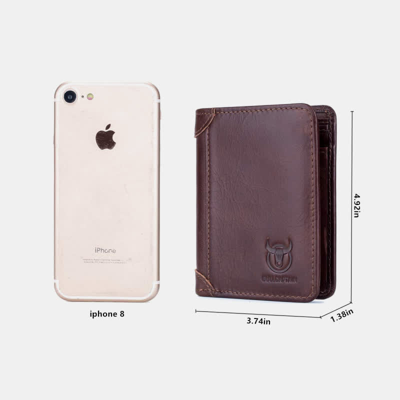 RFID Large Capacity Genuine Leather Bifold Wallet – Esensbuy
