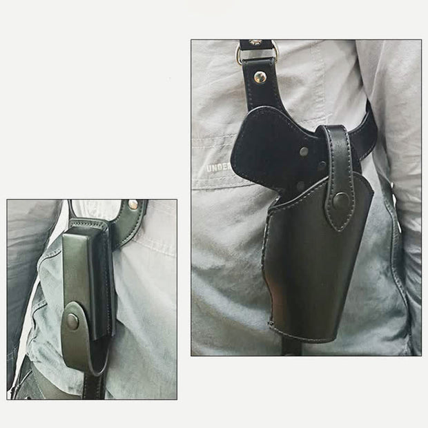 Leather Underarm Concealed Holster Adjustable Pocket Shoulder Armpit Bag