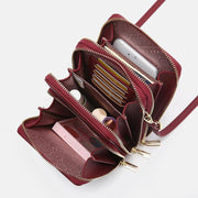 Multi-Layer Solid Casual Mini Crossbody Bag Phone Bag