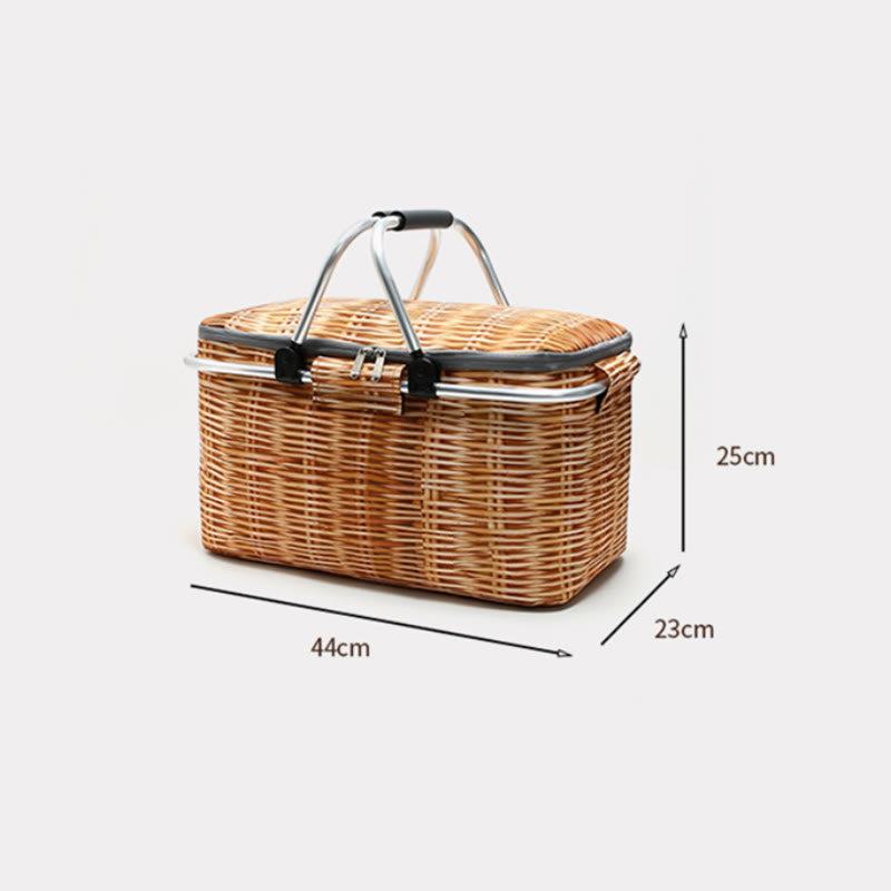 Cooler Bag For Beach Outing Foldable Thicken Oxford Picnic Basket