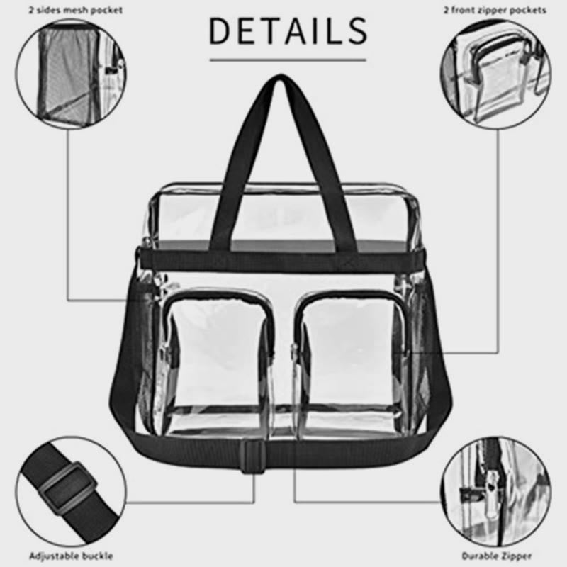 Tote Bag For Outing Protable Multi Pocket Transparent Crossbody Bag