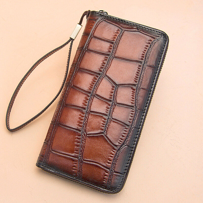 Women Genuine Leather Alligator Multi-card Slots Wallet